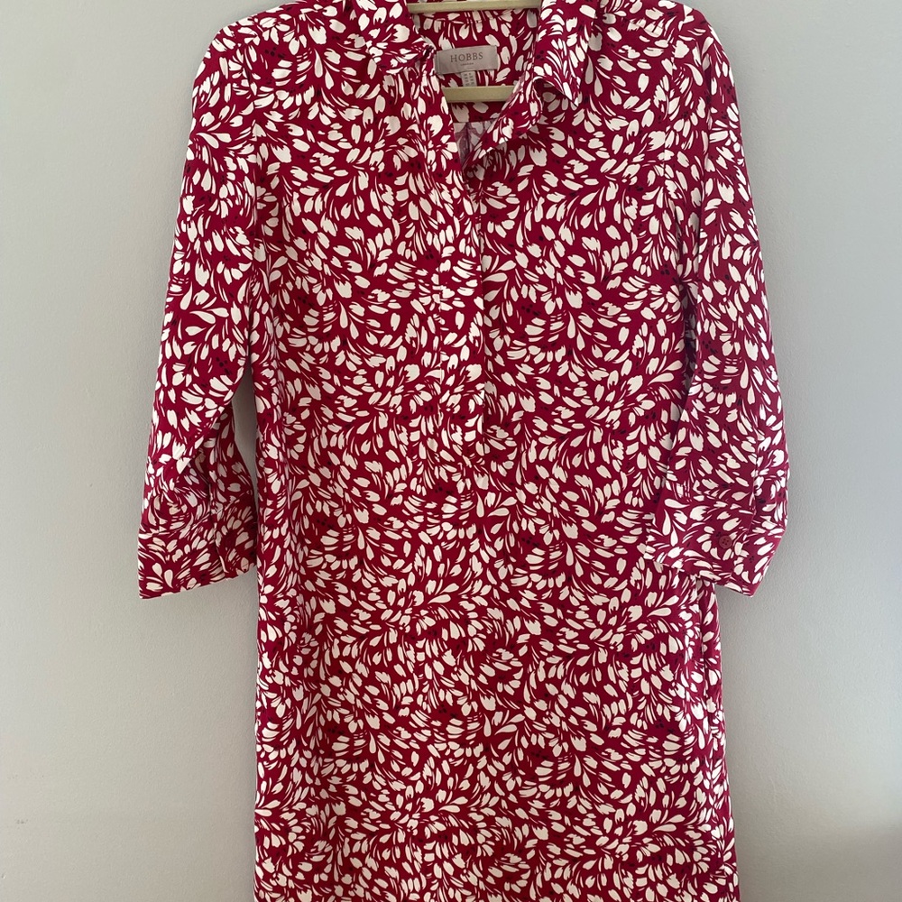 Elegant Red and White Midi Dress